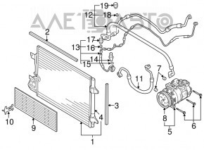 Air Conditioner Tube Heater-Condenser VW Jetta 11-18 USA TDI