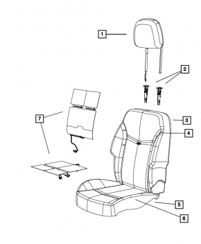 Driver's seat Chrysler 200 11-14 without airbag, leather black