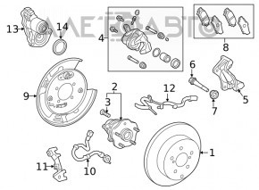Rear left hub Lexus RX350 RX450h 10-15 FWD chip broken, no studs