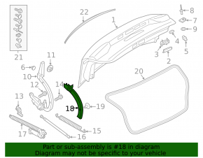 Trunk lid hinge trim left Audi A6 C8 19-