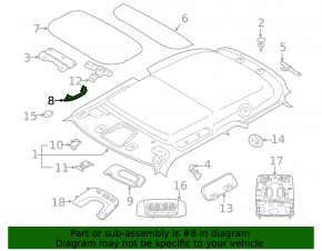 Ceiling handle right Mini Cooper F56 3d 14-24 ser