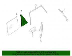 Door glass triangle rear right BMW X5 F15 14-18 tinted, torn seal