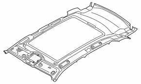 BMW X5 G05 24-26 headliner for panoramic windows, black