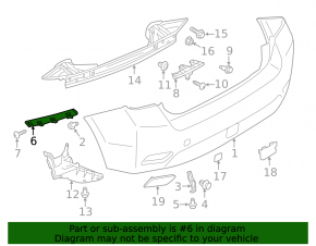 Rear bumper mount, right outer, Subaru Impreza WRX GH 12-16 wagon