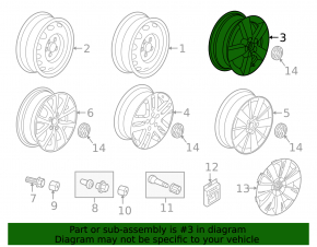 Wheel disk R16 VW Jetta 11-17 USA for painting