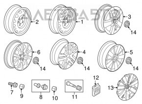 Wheel disk R16 VW Jetta 11-17 USA for painting
