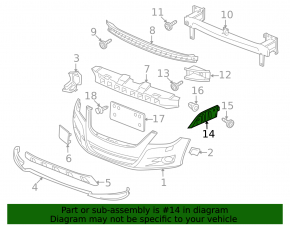 Front bumper mount left VW Tiguan 09-11 prerest