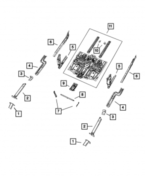 Left side member fang Jeep Cherokee KL 19-21 without reinforcement