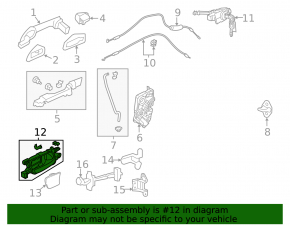 Honda Accord 13-17 front right inner door handle