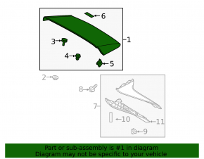 Central trunk spoiler for Toyota Rav4 19-24