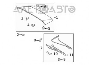 Central trunk spoiler for Toyota Rav4 19-24