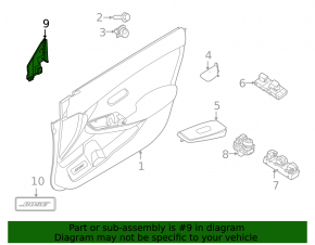 Mirror cover inner right Nissan Sentra 20-24 under BSM