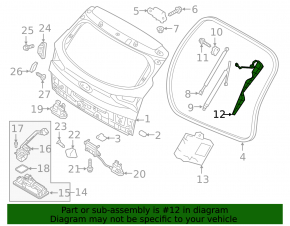Right tailgate tilt sensor Hyundai Tucson 16-21