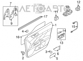Inner corner trim, front left, Suzuki Kizashi 10-15