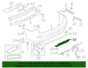 Lower rear bumper lip trim Nissan Pathfinder 17-20 rest under towbar