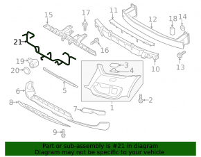 Wiring for the front bumper of the Audi Q3 8U 15-18 for the side lights and temperature sensor