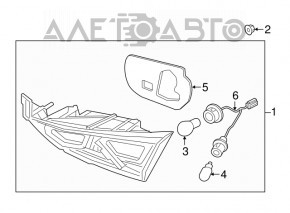 Inner lamp trunk lid right Hyundai Elantra AD 17-18 prerest halogen, chip, missing fragment