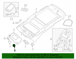 Infiniti QX50 19-25 Black Passenger Sun Visor Hook