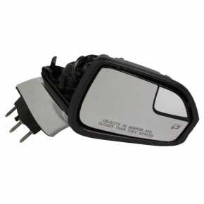 Right side mirror assembly for Lincoln MKZ 2017-2018, 14 pins, turn signal, heated, projection, auto-folding, BSM, silver, chrome