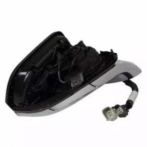 Right side mirror assembly for Lincoln MKZ 2017-2018, 14 pins, turn signal, heated, projection, auto-folding, BSM, silver, chrome