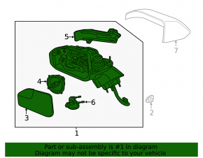 Right side mirror assembly for Lincoln MKZ 2017-2018, 14 pins, turn signal, heated, projection, auto-folding, BSM, silver, chrome