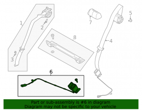 Seat belt latches rear right Ford Mustang Mach-E 21-23