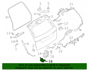 Land Rover Range Rover Velar 18-23 black, worn trunk door lock trim