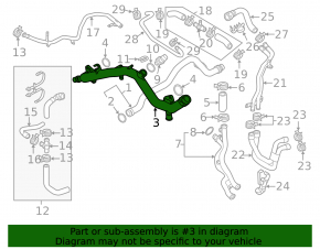 Cooling system pipe for Audi Q7 4L 10-15 plastic, with sensor