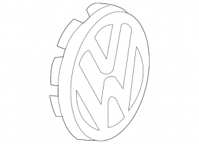 Wheel center cap for VW Jetta 11-18 USA black with chrome, type 1