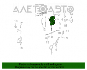 Door lock rear right Chrysler 200 11-14