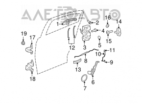 Door lock rear right Chrysler 200 11-14