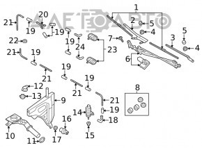 Windscreen wiper trapezoid with motor Audi Q7 16-18