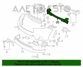 Front Bumper Absorber Toyota Highlander 14-16
