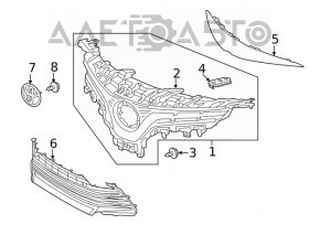 Radiator grille Toyota Camry v70 21-24 LE/XLE