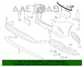Toyota Highlander 20 hood seal - on bumper, torn