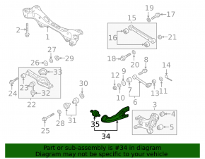 Rear right longitudinal control arm for Hyundai Sonata 11-15
