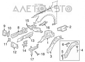 Front right quarter panel for a Honda Accord 18-22 hybrid, on the body, silver