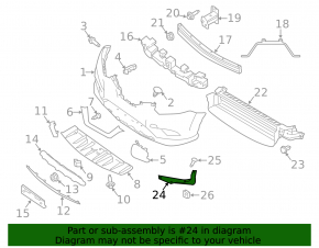 Front bumper mudguard right Nissan Rogue 14-20