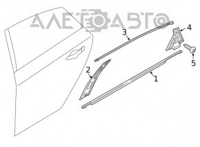 Rear left side door trim for Hyundai Sonata 20-26 matte, broken fasteners