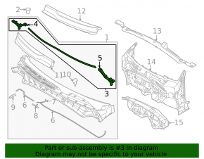 Kia Niro 23 Windscreen Wiper Seal - 3 parts