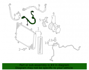 Toyota Camry v40 2.4 air conditioner condenser-compressor hose