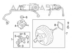Master brake cylinder with reservoir Porsche Cayenne 958 11-17