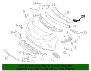 Front bumper mount center upper right Mercedes CLA 17-19