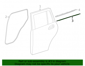 Molding door-glass central rear right Mercedes GLC 16-22