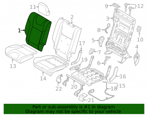 Rear seats, 2nd row, Ford Escape MK3 2013, beige cloth