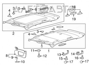 Lincoln MKX Headliner 16-18 w/o Sunroof Gray