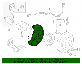 Brake Disc Cover Front Right Chevrolet Volt 16-19