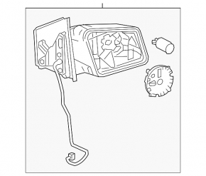 Side mirror left Mercedes GLA 15-20 without autofold, turn signal, BSM