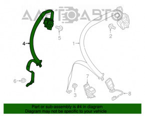 Seat belt rear central Mercedes GLA 15-20 black