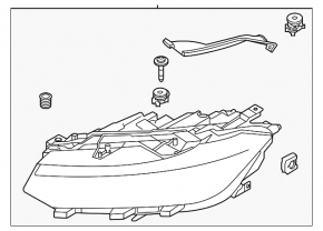 Front right headlight for VW Jetta 25-26, LED assembly, without range control
